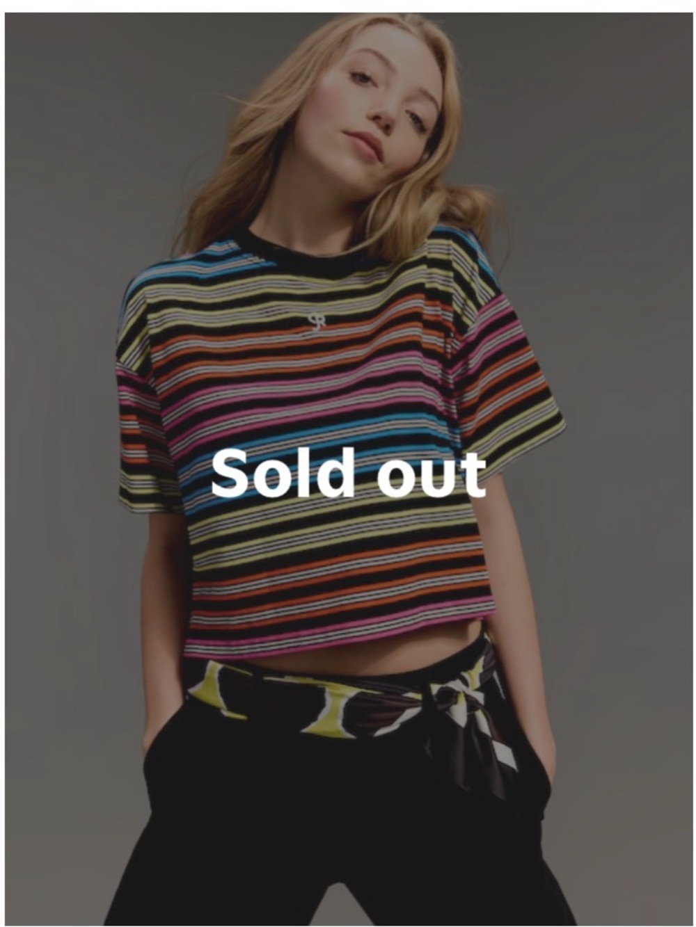 Old navy x Christopher John rogers Striped Multicolor Cropped Knit Tee